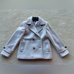 NWT Ann Taylor women’s wool peacoat size XS gray and white